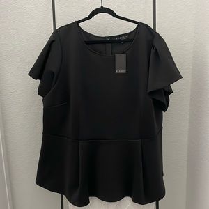 NWT eloquii black peplum top size 26